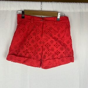 lavand red lace shorts